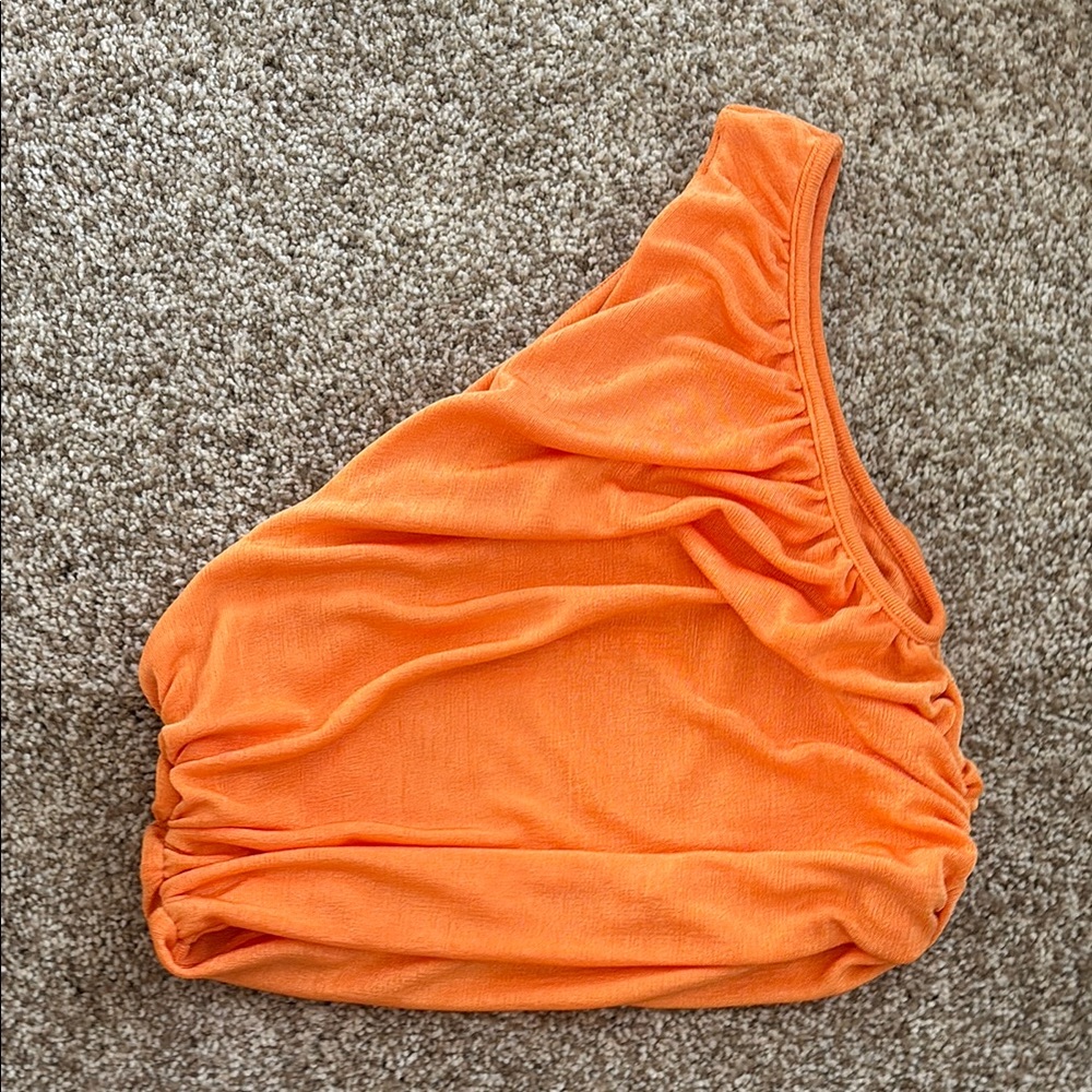 Orange One-Shoulder Top